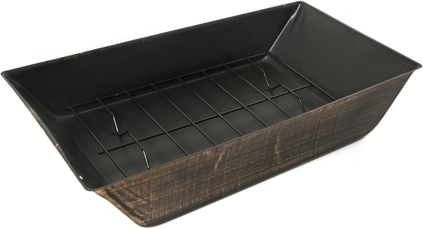 37-Inch Rectangular Metal Outdoor Wood Burning Fireplace - Outdoor Fireplace with Built-in Log Storage and Poker-Brushed Bronze,Log Burner Fire Pit for Patio Garden and Backyard