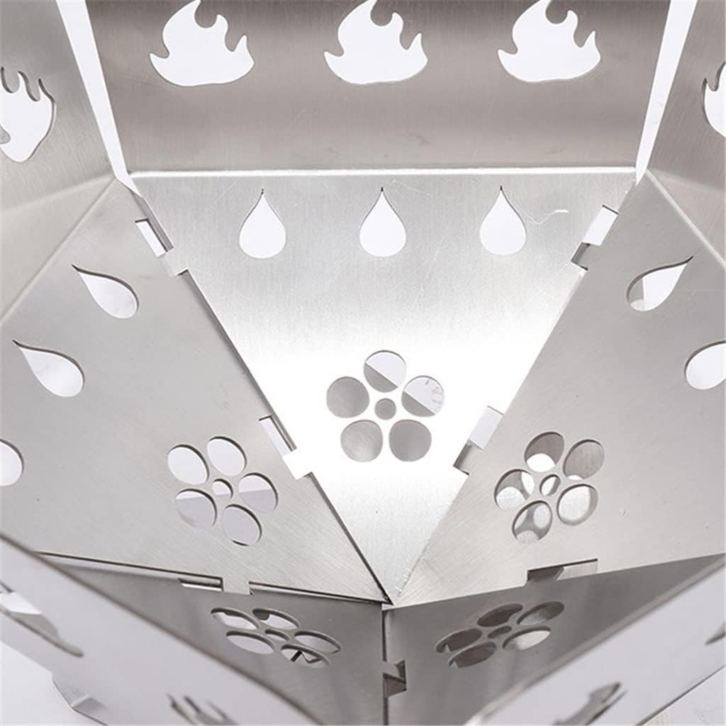 Grills Outdoor Folding Wood Stove Multifunctional Stainless Steel Ultralight Hollow with Grill Outdoor Camping Picnic Bonfire Fire Pit (Size : XXX-Large) (XX)