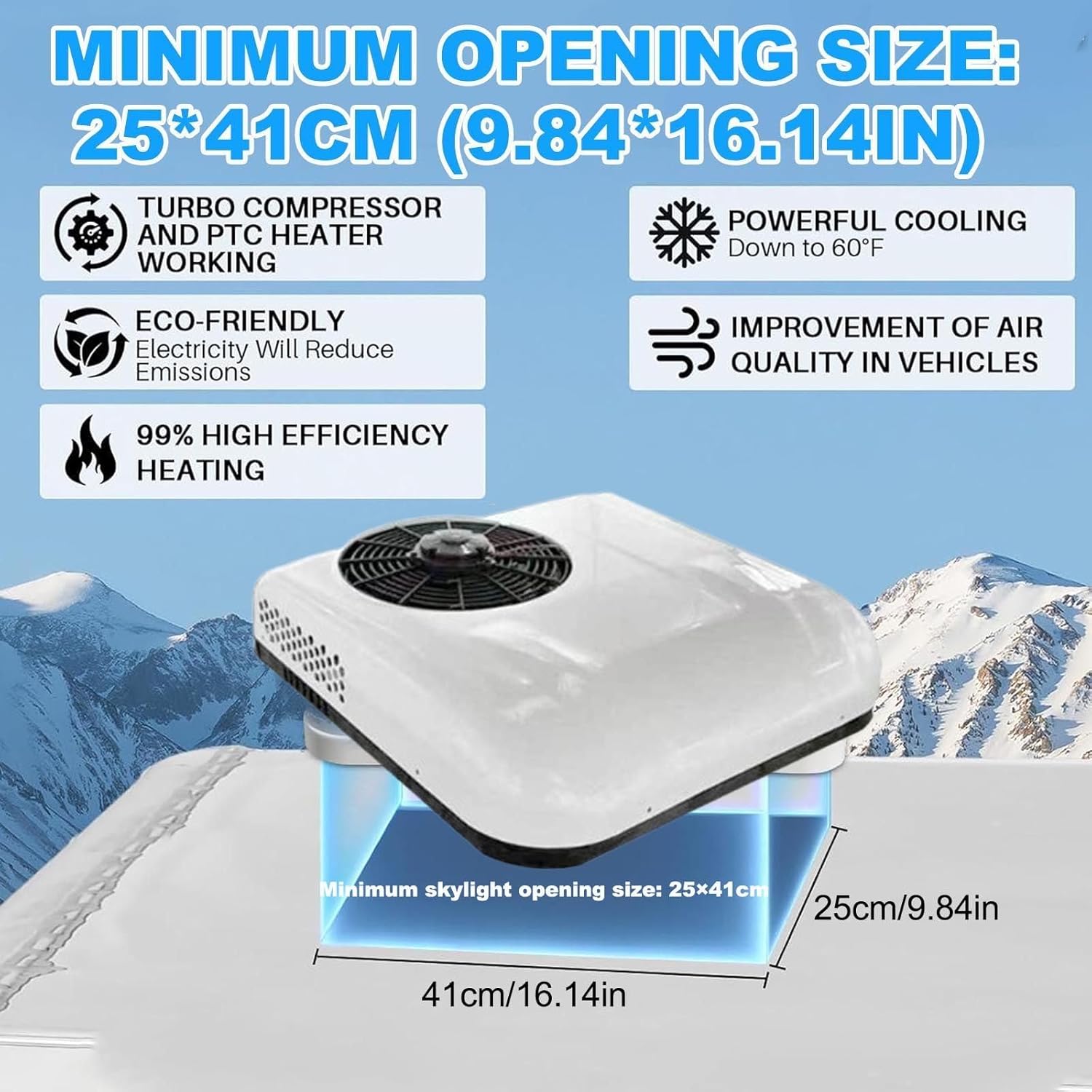 Dc 12v/24v Rv Rooftop Air Conditioner-Only Cooling/Cooling+Heating,850w Motorhome Electric Parking Air Conditioning Fit For Camper Van Truck Excavator Off-Road Vehicle Suv Bus ,WhiteCool+Heat24v