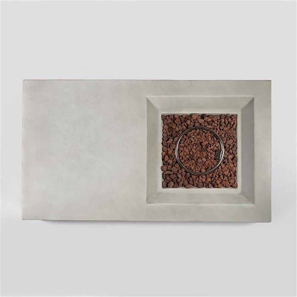 Direct Wicker Stainless Steel & Concrete Fire Pit Table with Burner in Gray