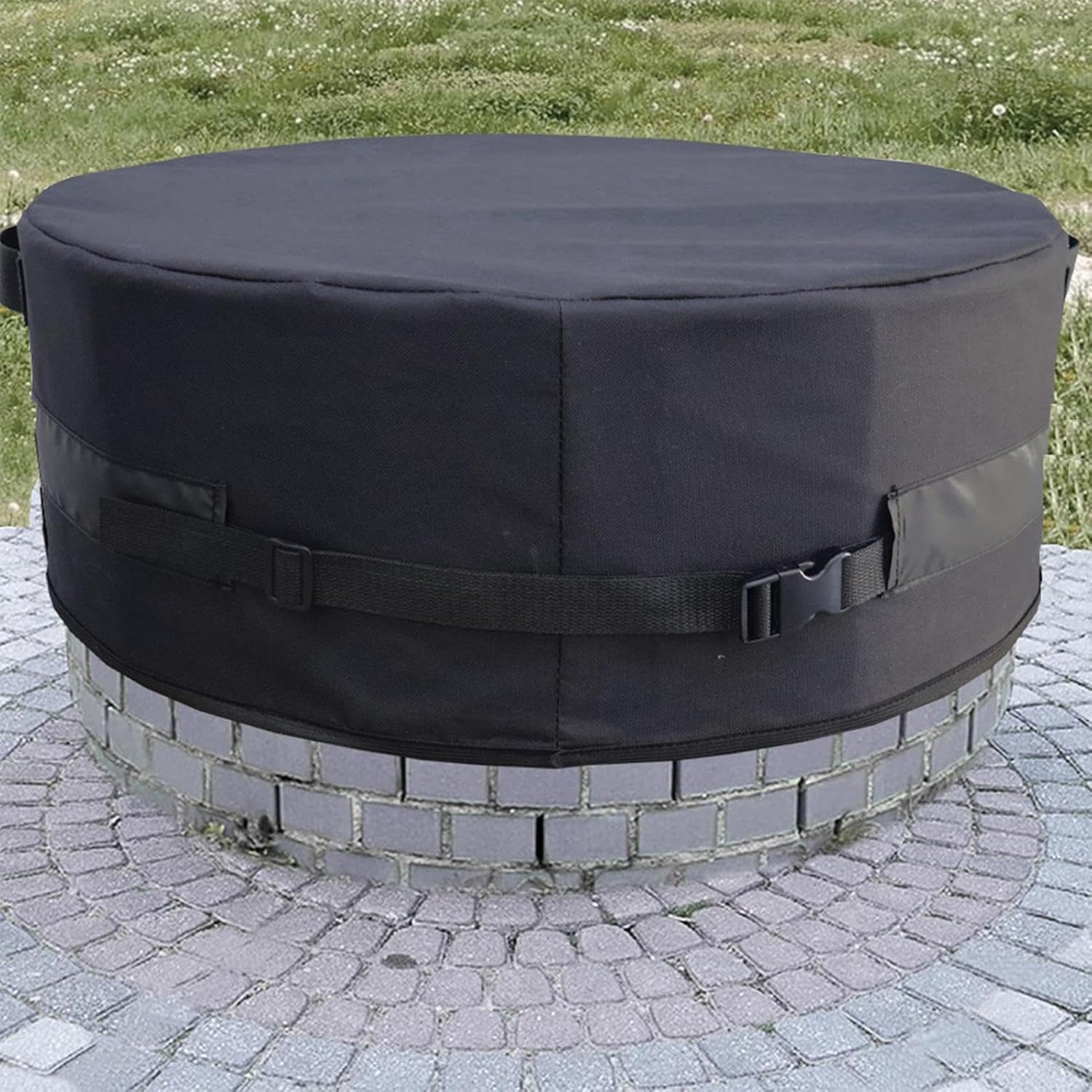 Fire Table Covers, Outdoor Firepit Cover, Waterproof Patio Cover, Outdoor Fireplace Cover, Firepit Cover, 600D Oxford Cover, Adjustable Buckle Cover, Heavy Duty Firepit Cover, In-Ground Firepit Cover
