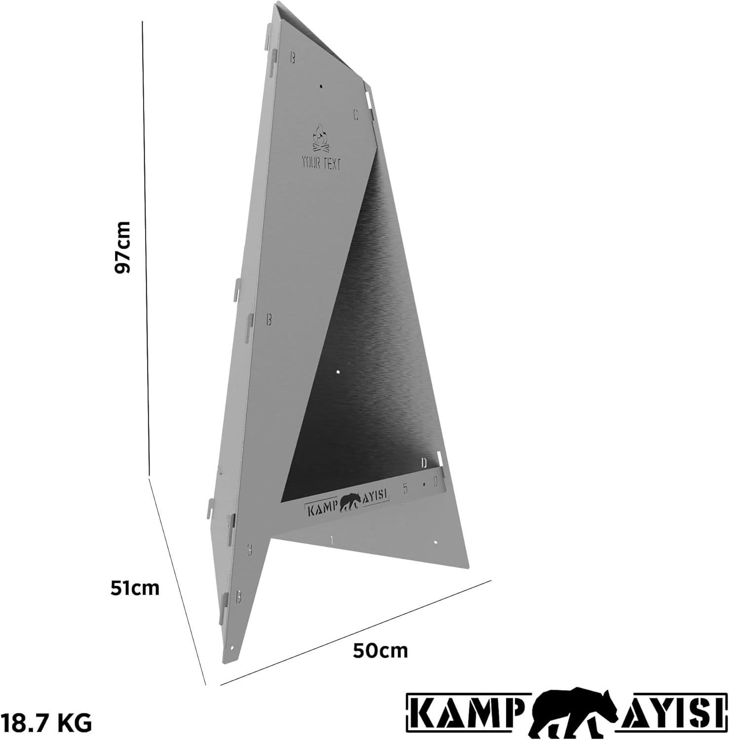 Foldable Outdoor Pyramid Stove and Garden Fireplace | Portable, Durable, 3mm Galvanized Steel Garden Heater and Fire Pit (BlazePeak)