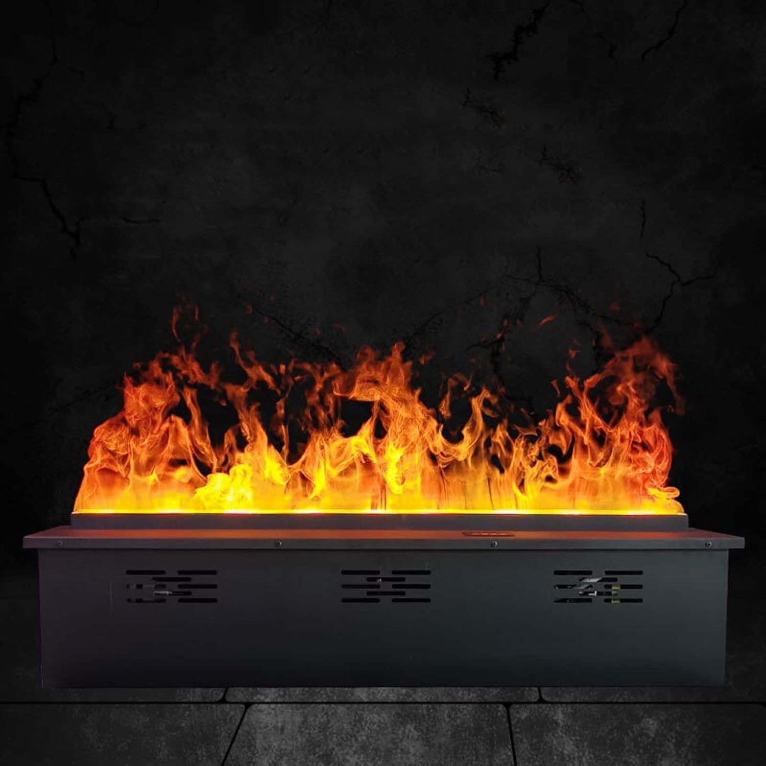 3D Water Vapor Fireplace with Humidifier Flame 3D Simulation Flame Electric Fireplace Recessed Adjustable Flame Colors and Speed with Touch Screen