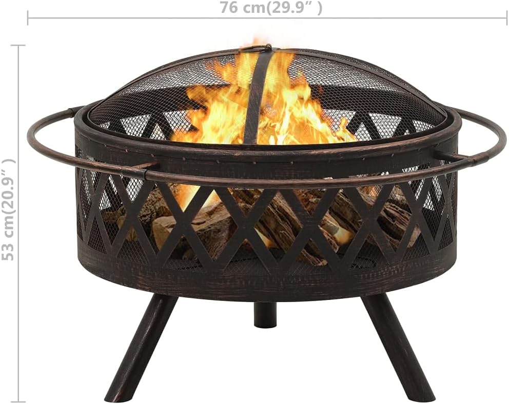 ic Fire Pit with Poker 29.9