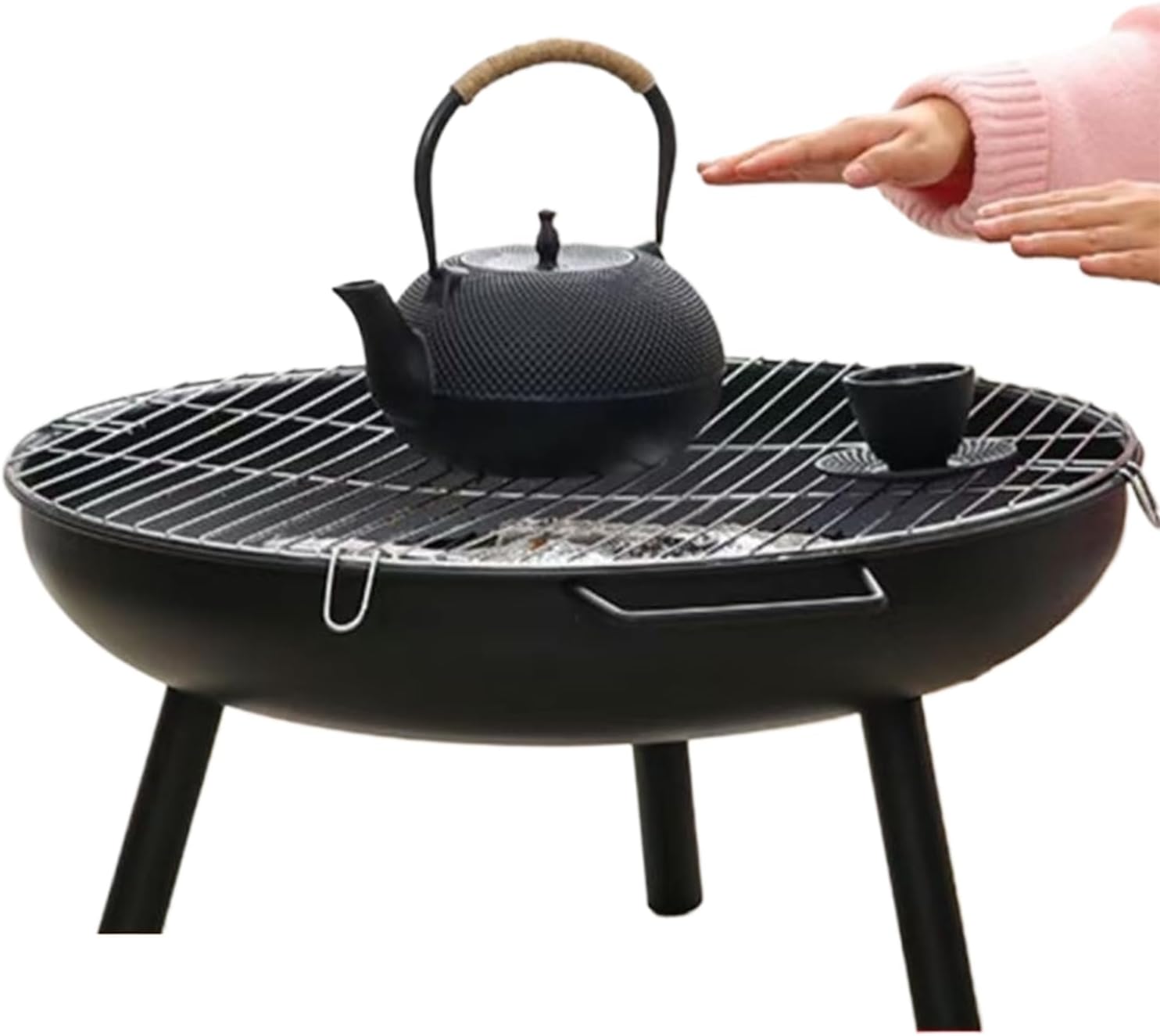 Portable Outdoor Wood Burning Fire, Pit Detachable Square Metal Firepit Camping Picnics BBQ High Temperature Resistant Alloy