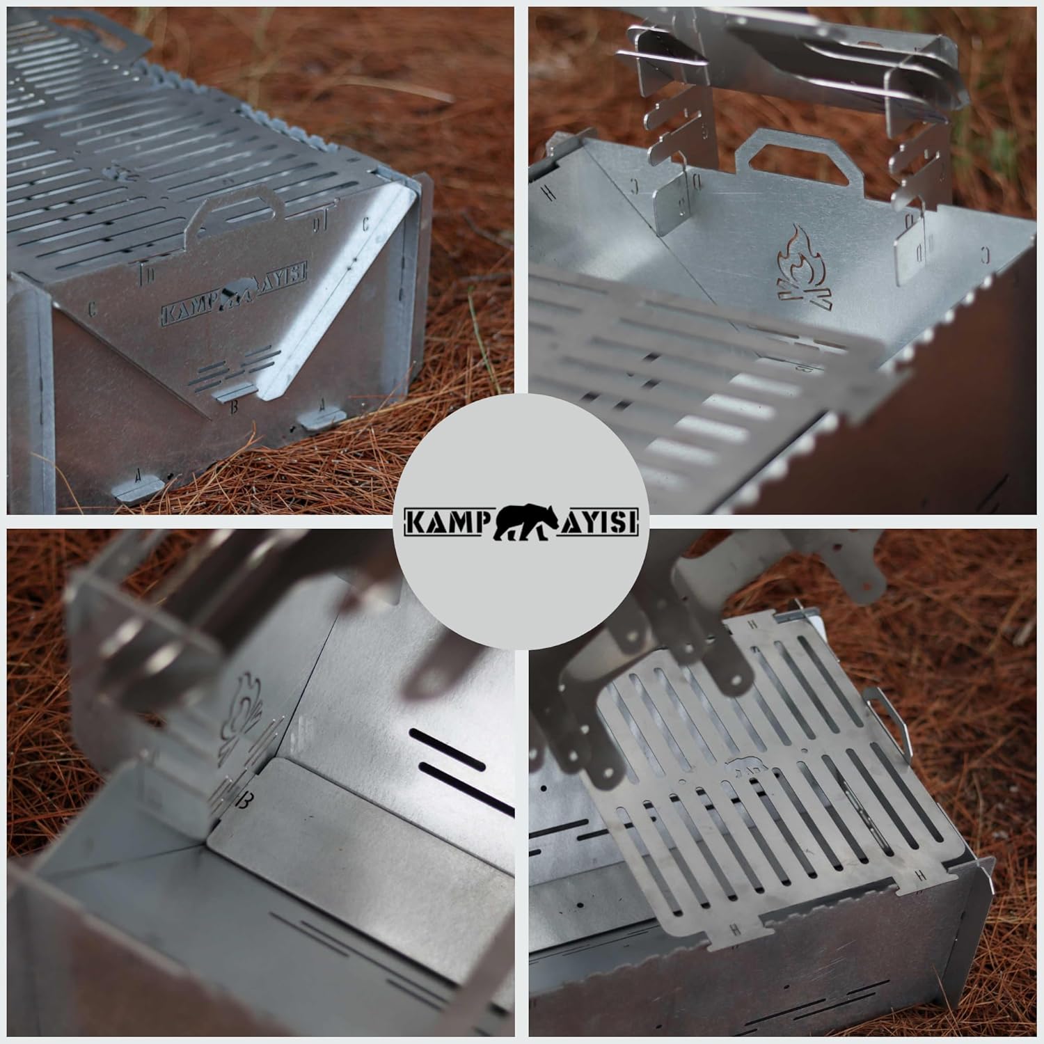 Fish Grilled BBQ & Fire Pit | Portable, Durable, 2mm Galvanized Steel | With Foldable Special Box