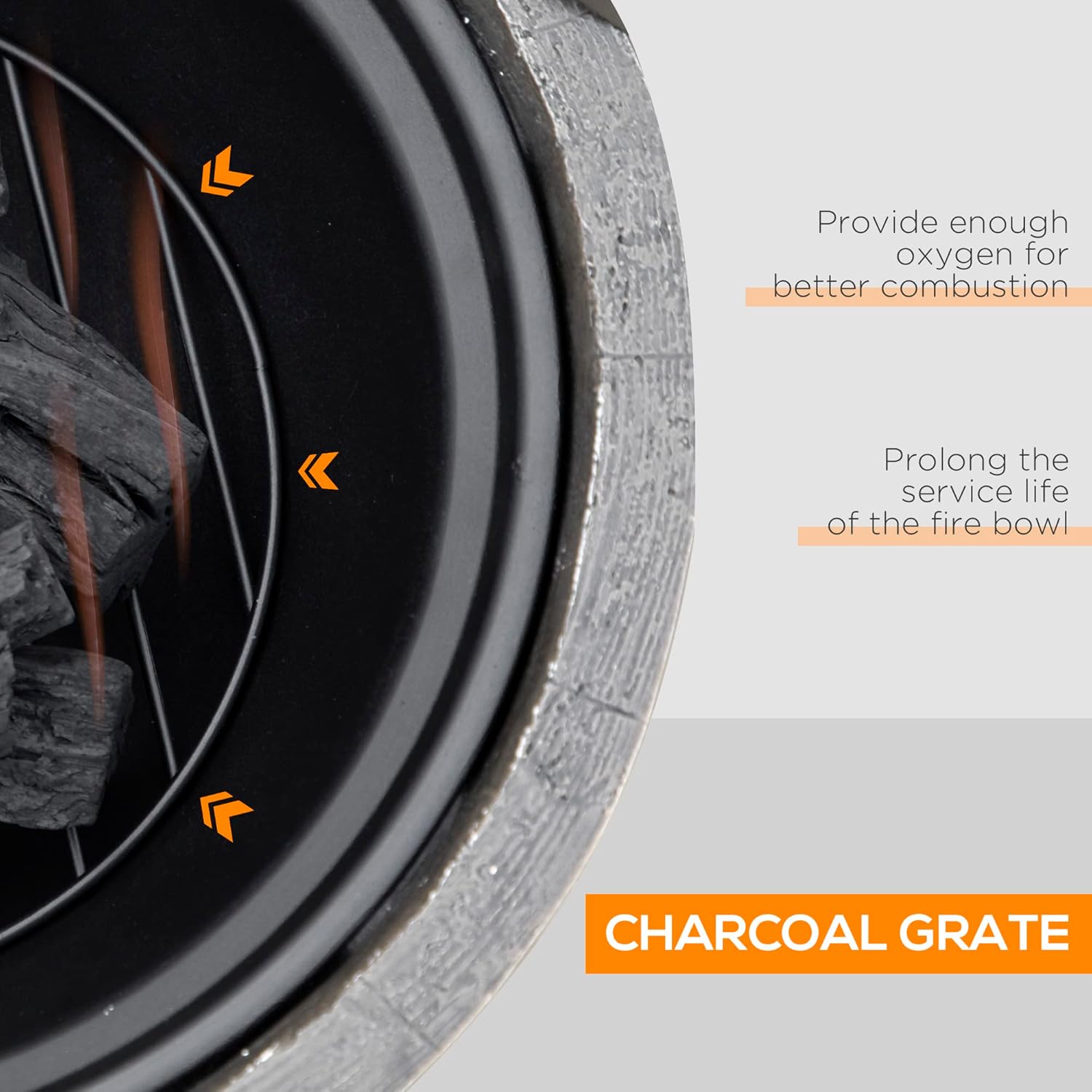 Outsunny Outdoor Fire Pit, 18 Inch Metal Wood Burning Fireplace with Spark Cover, Poker, Woodgrain Design for Patio, Picnic, Backyard, Dark Brown