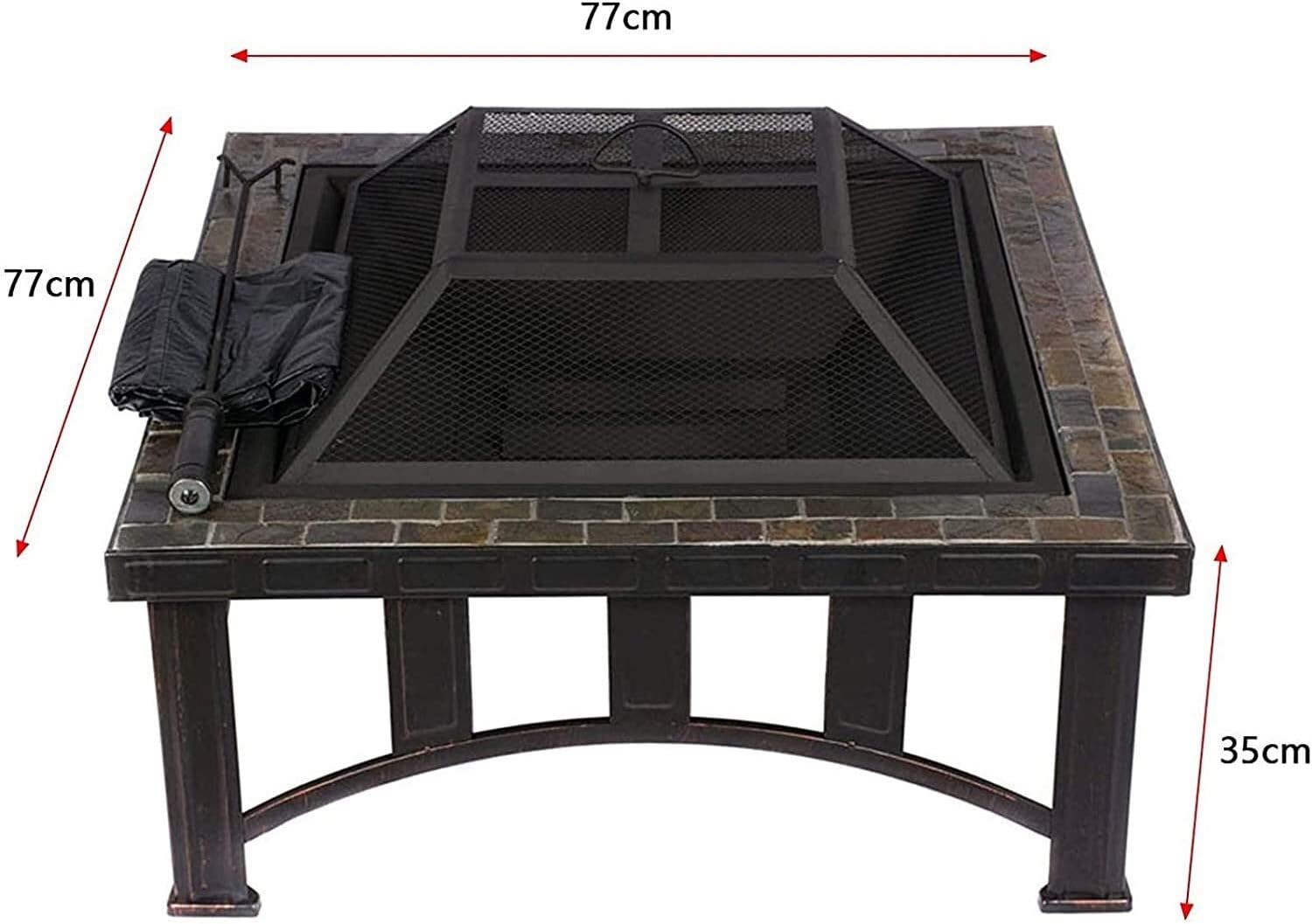 Outdoor Fire Pit Fire Pits Outdoor Fire Tables Outdoor Square Metal Fire Pit,rd Patio Garden Barbecue Grill, Wood Burning