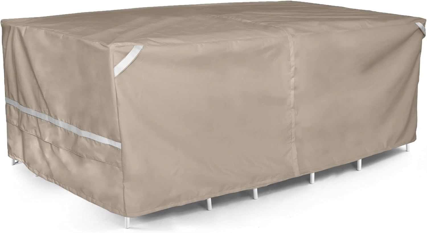 Covermates Rectangular Firepit/Chair Set Cover - Weather Resistant Outdoor Cover, Fire Pit with Water-Resistant Chair Covers for Patio, Prestige 900D Polyester, Square 138W x 68D x 30H, Clay