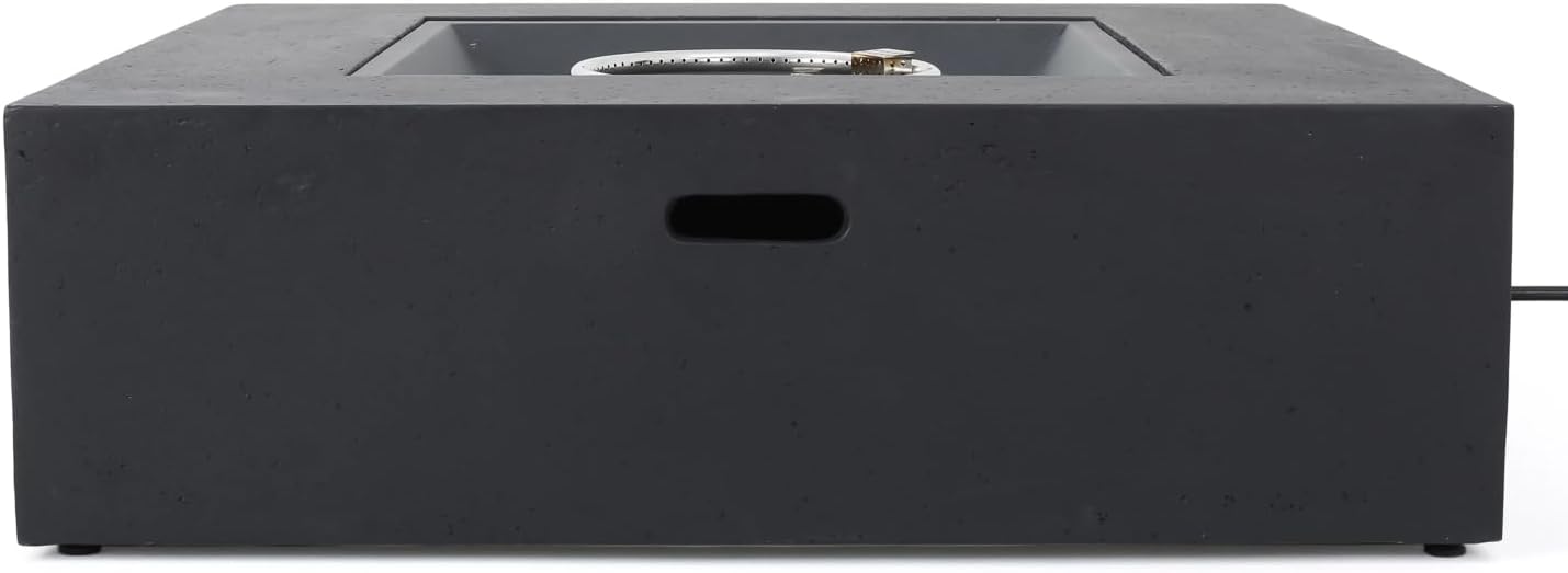 Outdoor 50000 Btu Propane Fire Pit, Dark Grey, with Tank Holder Magnesium Oxide 50,000 Btu Outdoor & Party Use Modern Design