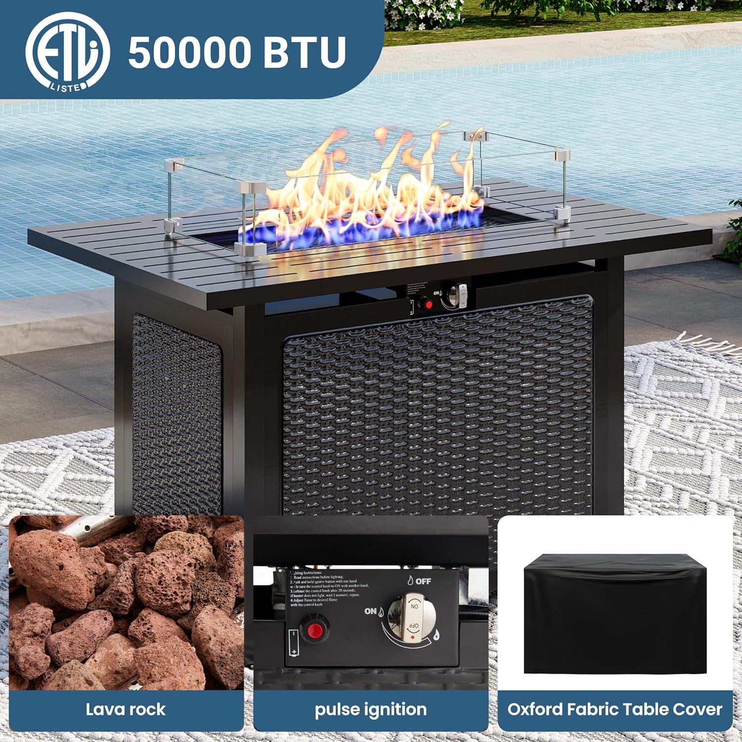 8 Pieces Outdoor Patio Furniture Set with 43