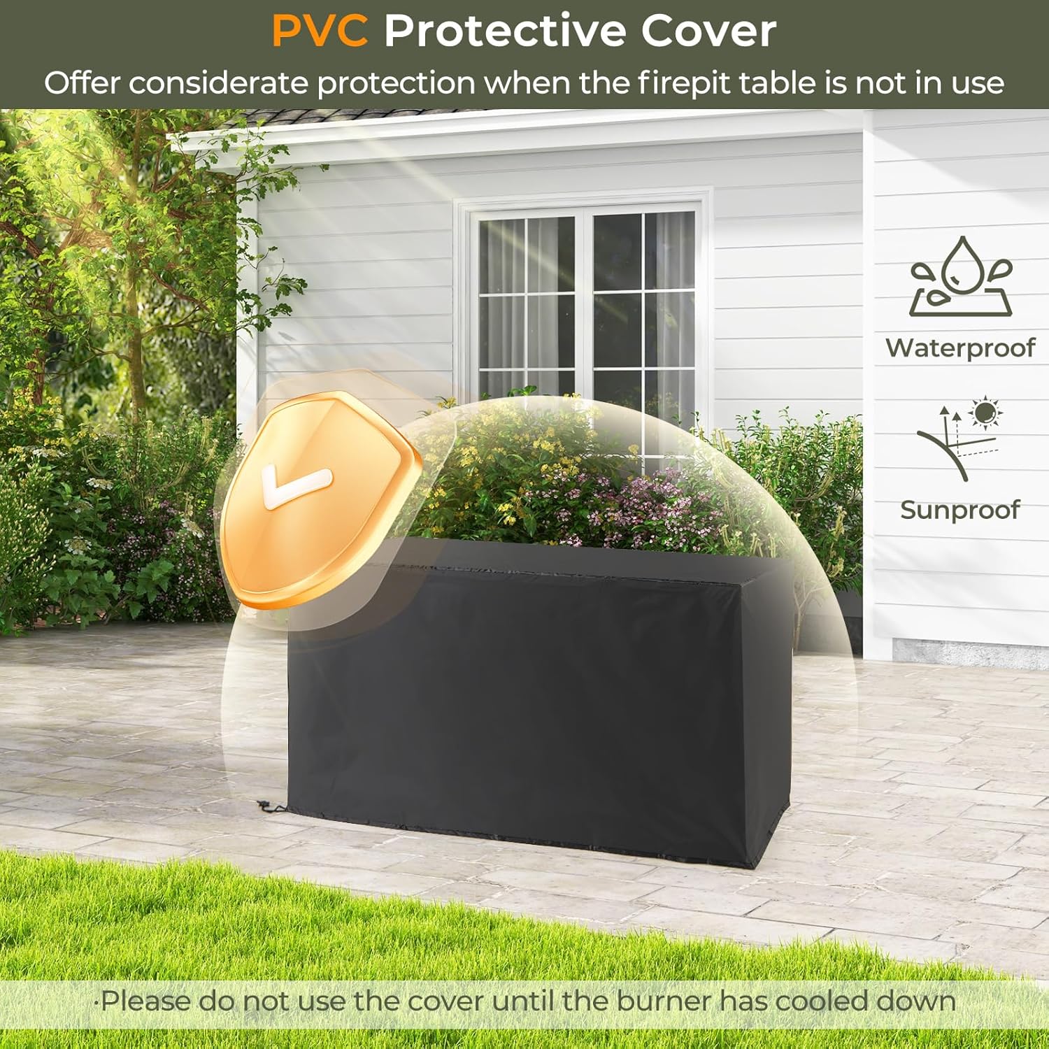 RELAX4LIFE 45’’ Propane Fire Pit Table - 50000 BTU Rattan Outdoor Fire Pit w/Metal Top, Glass Stones, Lid & Protective Cover, Rectangular Gas Fire Pits for Outside Patio Backyard Garden Deck Parties