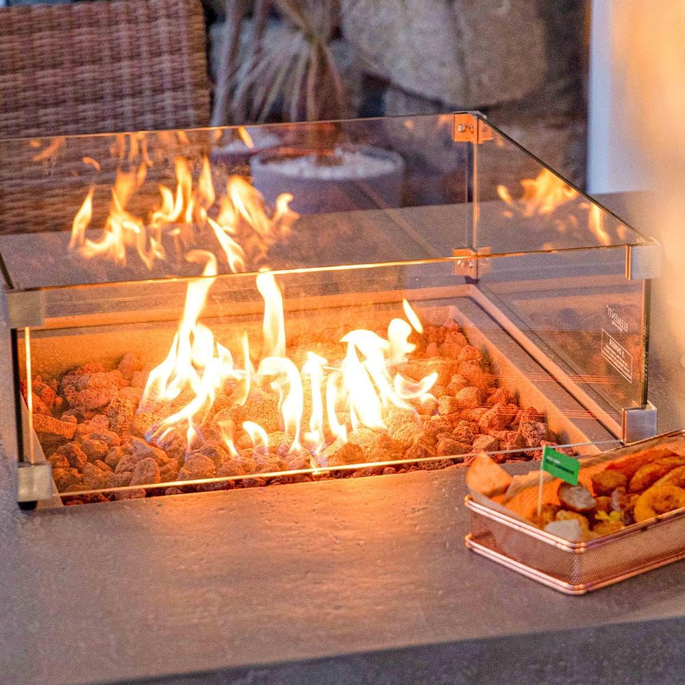 Elementi Modern Square Concrete Fire Pit, 48