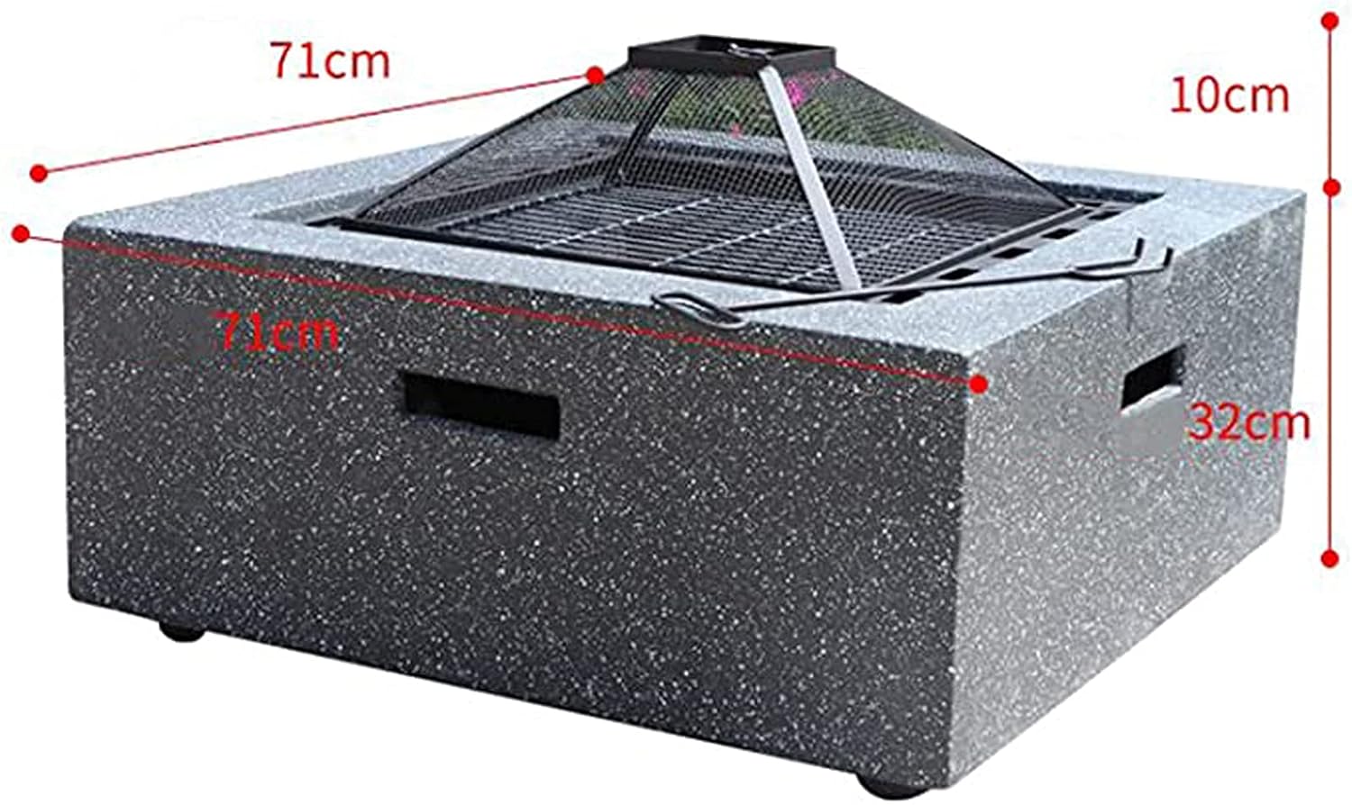 Firepit Bowl Outdoor Fire Pit Table Concrete Round and Wood Burning Fire Pit 3 in 1 Fireplace for B