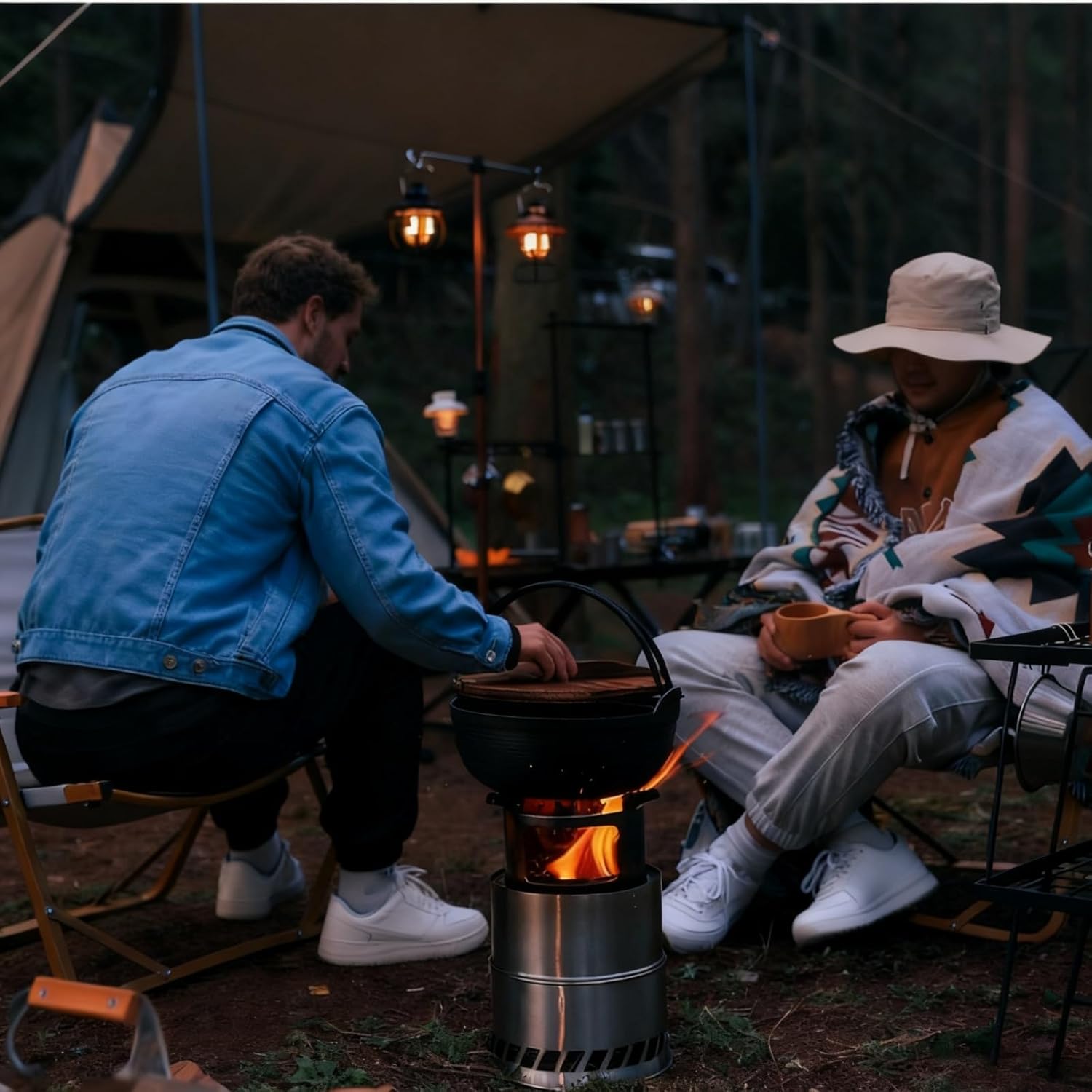 Smokeless Fire Pit 12.2in Stainless Steelsolo Stove Fire Pits for Outside Wood Burning Convenient Table Top Firepit It is Used for Backyard Courtyard Camping Picnics Gatherings and Heating