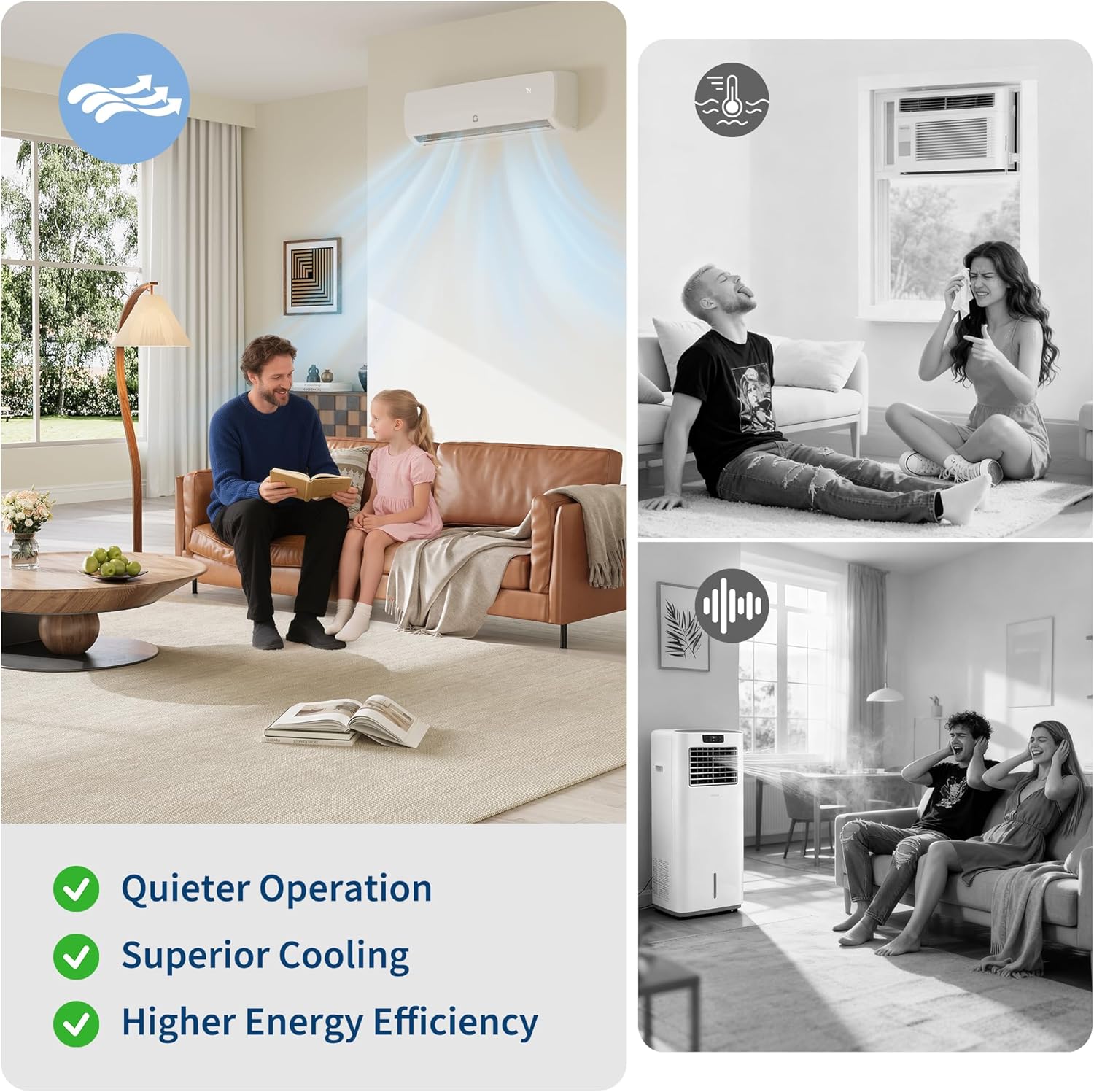 19 SEER 18000 BTU Split Air Conditioner, Ductless Mini-Split Inverter A/C Heat Pump System 230V, 42dB Ultra-Quiet, 3-in-1 Cooling/Heating/Dehumidifying, 10ft Pre-Line Set, White