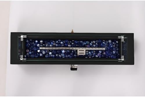 28-Inch Rectangle Fire Pit, 40000BTU Outdoor Propane Fire Pit, Wind-Resistant Firepits, Durable Iron Stylish Glass Beads Design