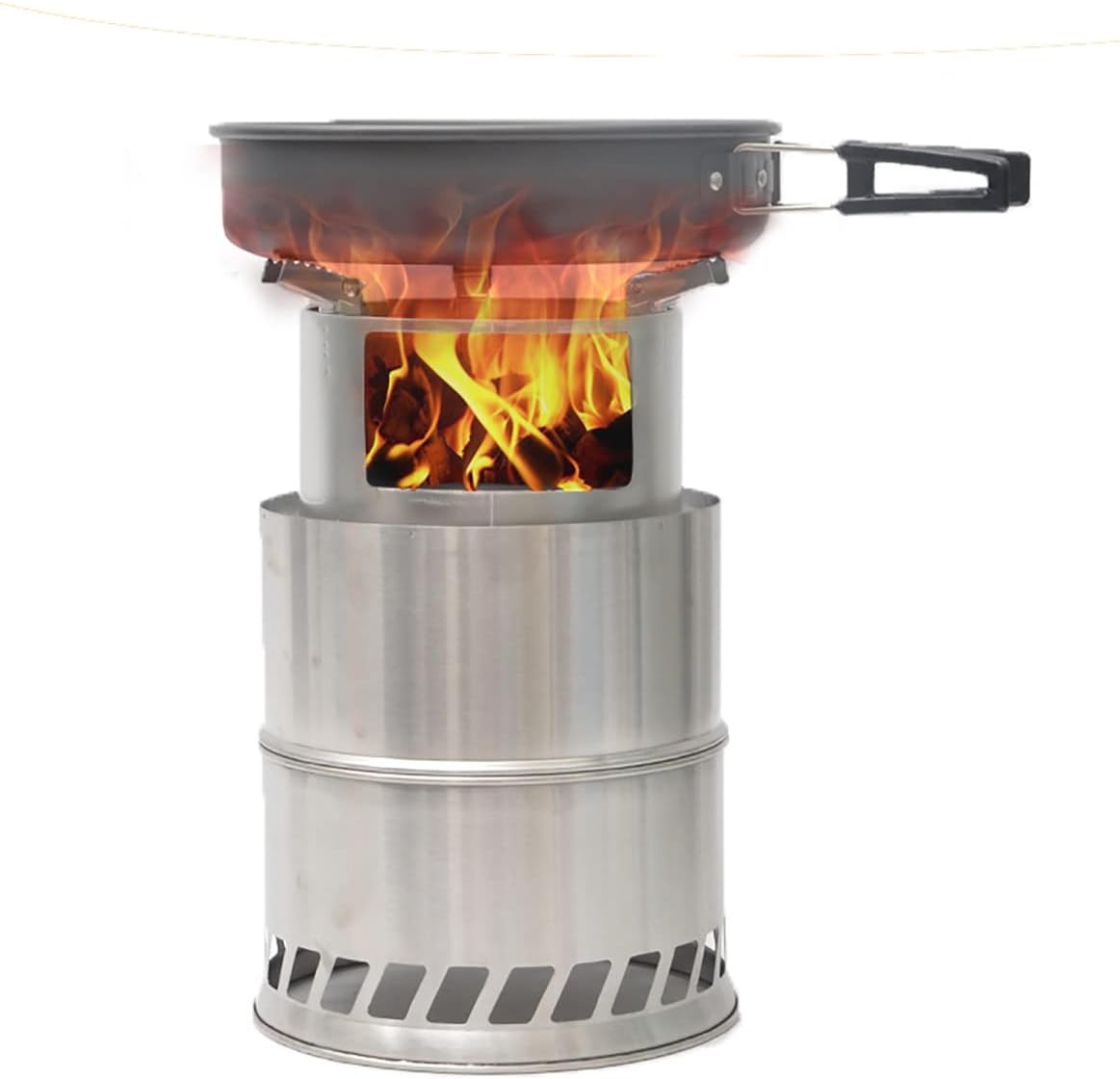 Wood Stove,Stainless Steel Camping Backpacking Stove,Bonfire Fire Pit, Outdoor Wood Burning Firepit, with Portable Carry Bag, for Camping, Cooking, Heating