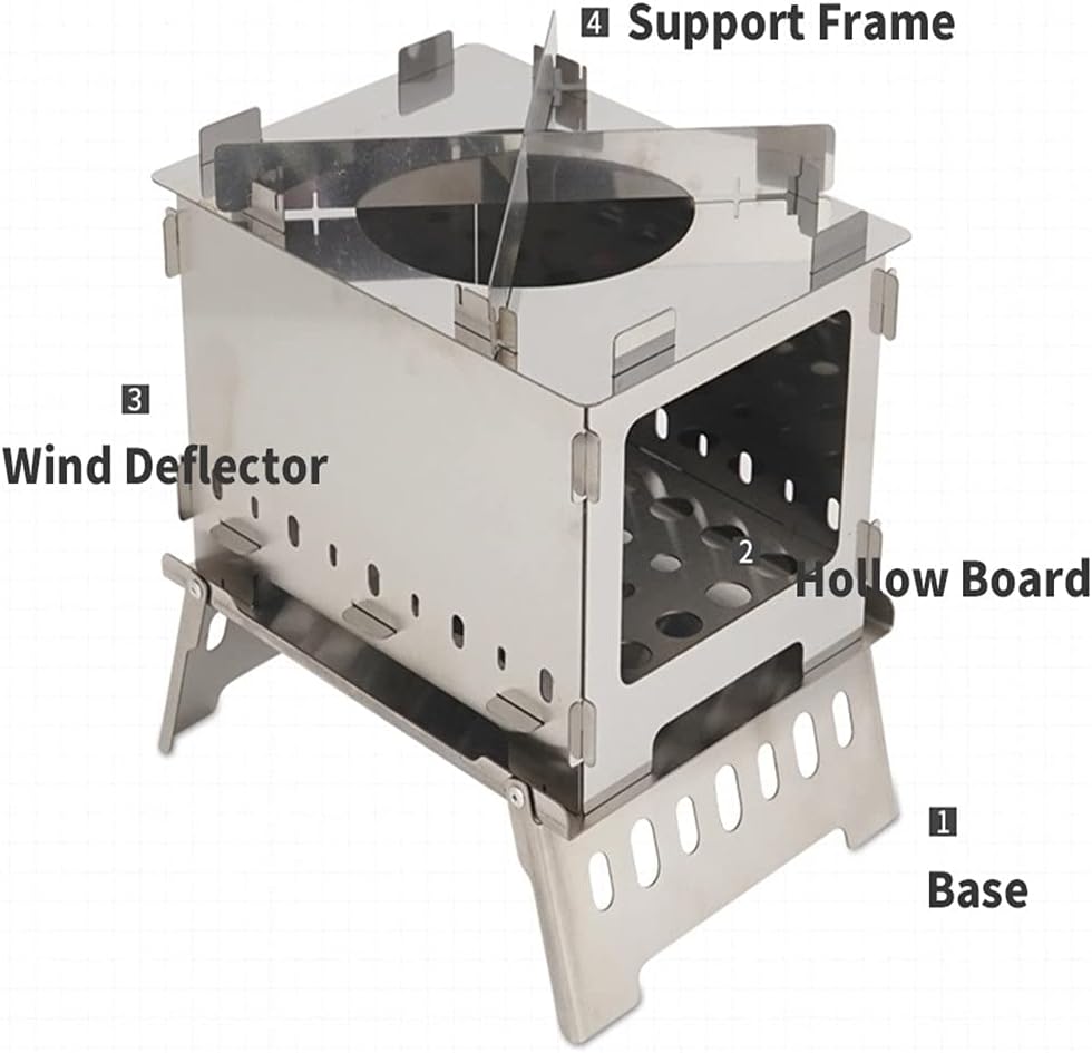 Fire Pit Outdoor Folding Cardnace Portable Charcoal Stove Camping Barbecue Rack Windproof Multipurpose