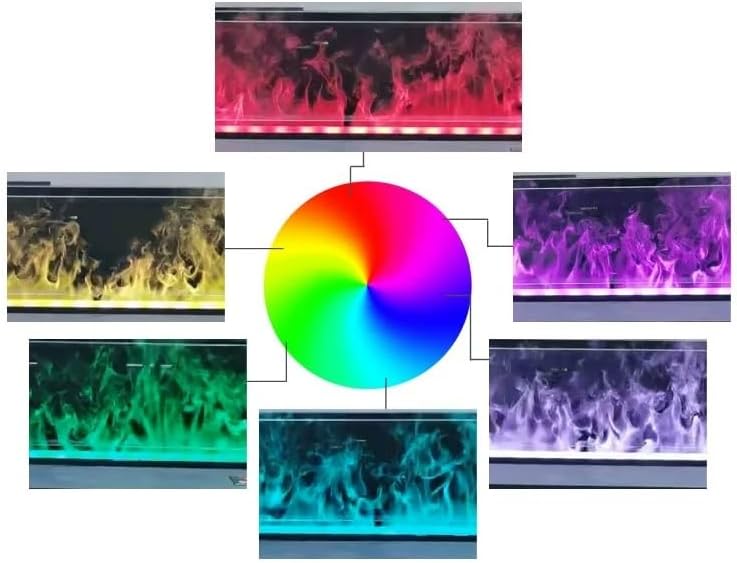 3D Water Vapor Fireplace with Humidifier Flame Water Vapor Fireplace Large Recessed Electric 3D Adjustable Flame Metal Frame Panel with Touch Screen Atomized Fireplaces(L 78.7 Inch)