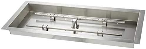 Hearth Products Controls HPC Fire Stainless Steel Fire Pit H Burner Pan w/Burner Included (66X16SS-H), Natural Gas, 66x16-Inches