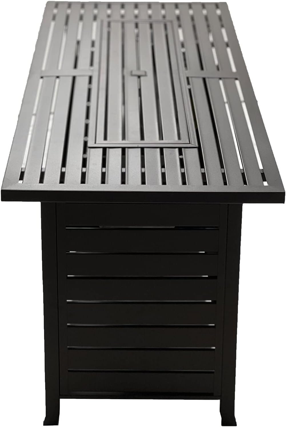 LEGACY HEATING 57 Inch Propane Fire Pit Table, 50,000BTU Outdoor Gas Fire Pit, 2 in 1 Rectangular Firepit Extruded Aluminum w/ Lid, Glass Beads, ETL Certified for Gatherings on Garden Backyard, Mocha