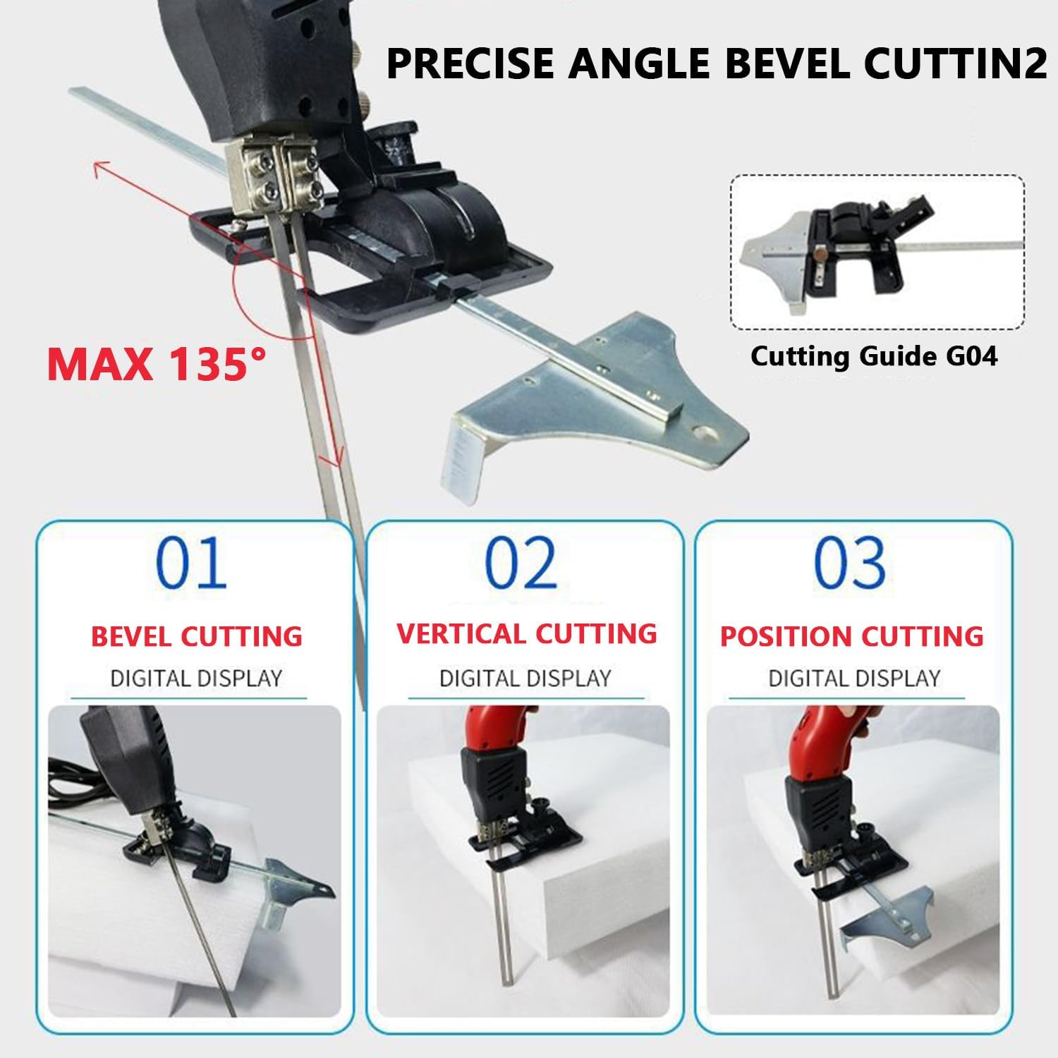500℃ Hot Knife Foam Cutter,5s Fast Heating,15-Speed Temperature Adjustment,Dual Fan Cooling,With Electronic Micro Switch,Close When Released,Suitable for Slotting/Cutting of Rubber, Nylon and Fiber