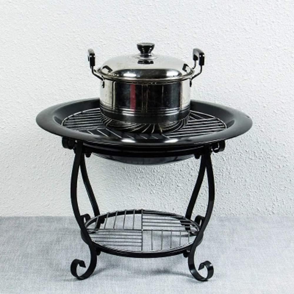 Iron Barbecue Stove for Cooking Food Multifunctional, Camping Fire Pit Campfire Stove, Campfire Charcoal Garden Decor Wood Stove Heating Stove with Grilling Mesh,L1