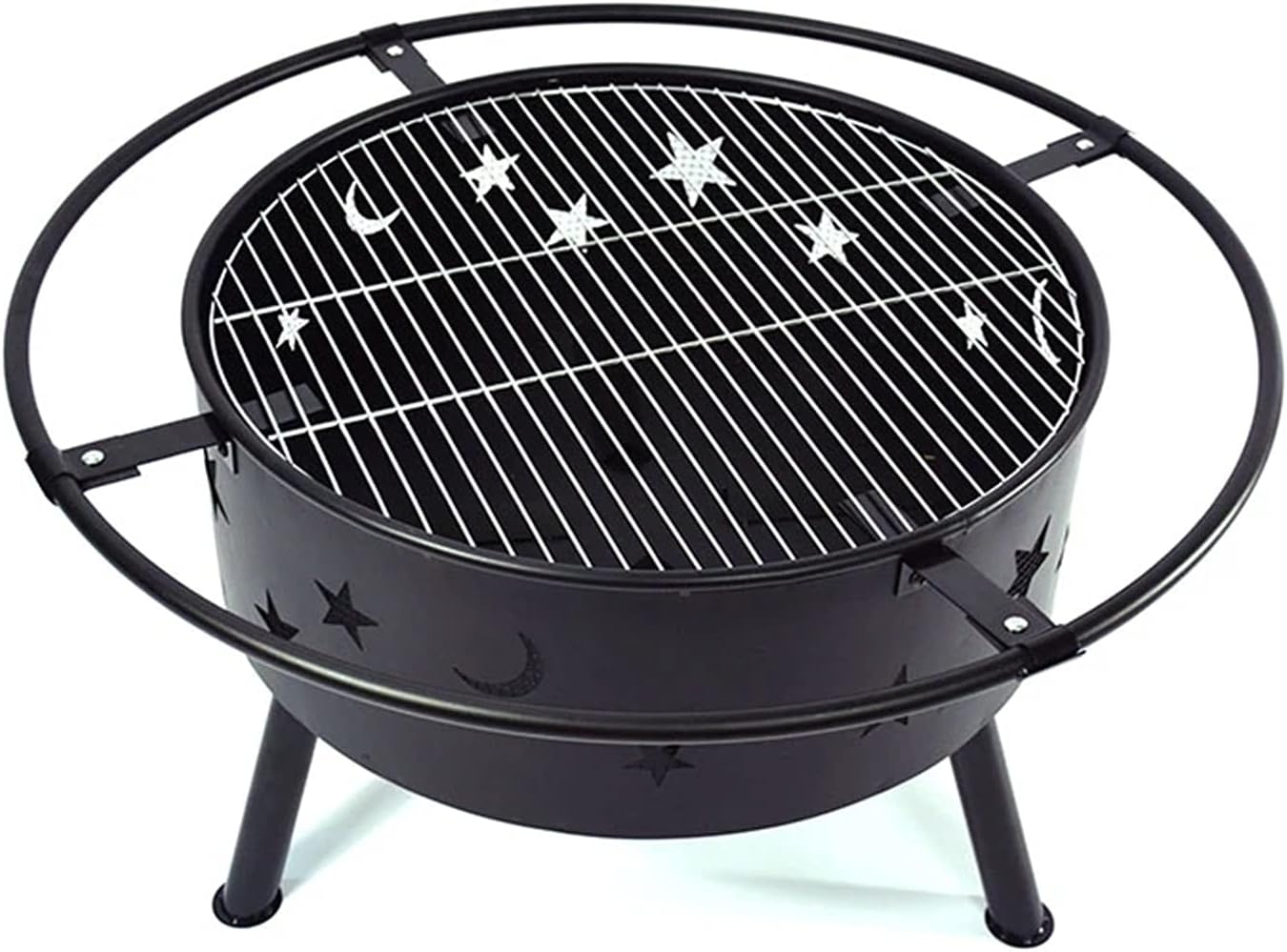 Outdoor Fire Brazier Outdoor Party Household Barbecue Oven Bonfire Stove Charcoal Stove Heating Basin BBQ Fire Pit Easy to Use (Color : Black Size : 84x84x55cm) (Black 84x84x55cm)