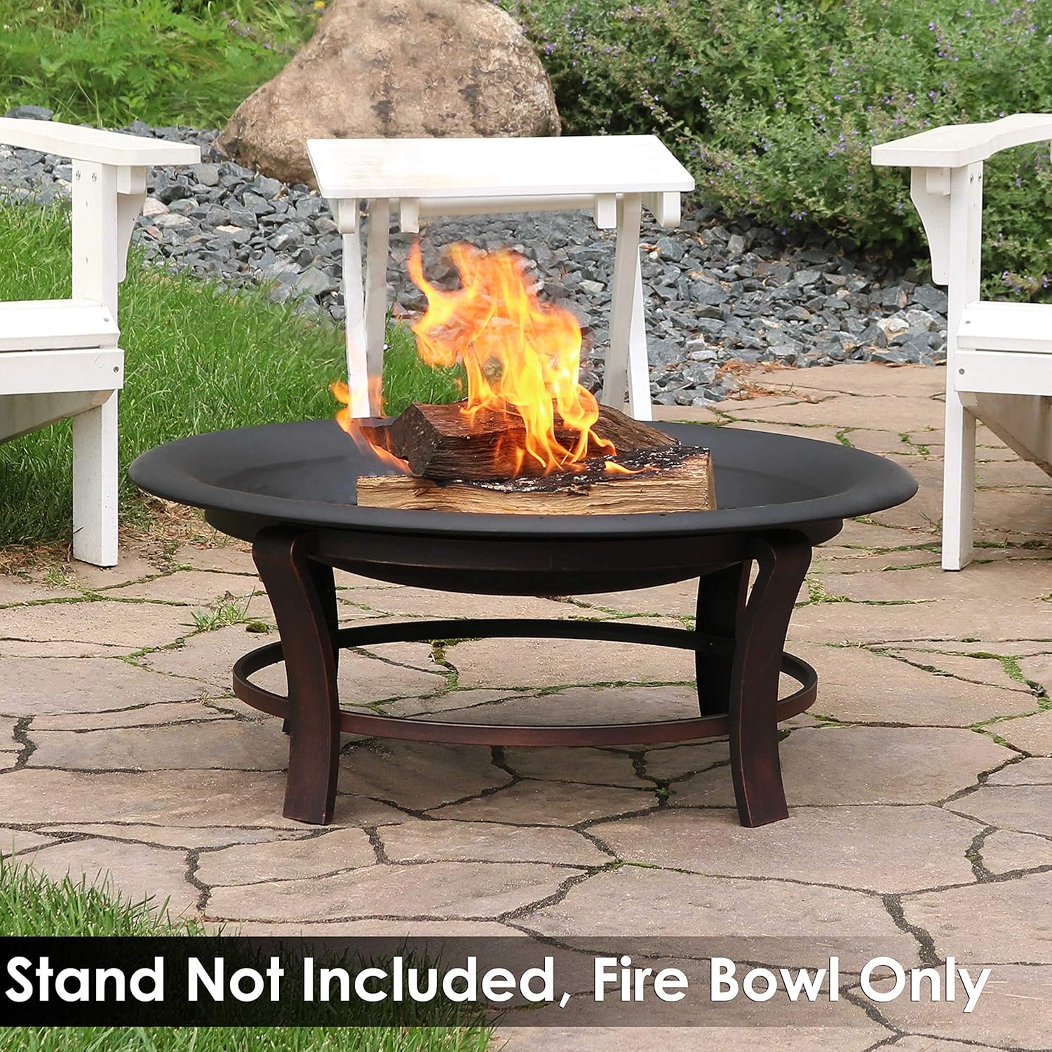 Sunnydaze Outdoor Fire Pit Bowl Replacement Insert for DIY Ring or Existing Stand - Wood-Burning Fire Bowl for Outside - 39-Inch