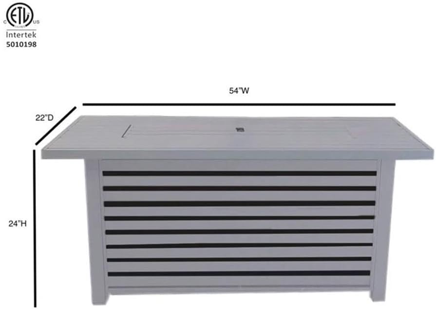 Living Source International Metal Propane/Natural Gas Fire Pit Table in Gray