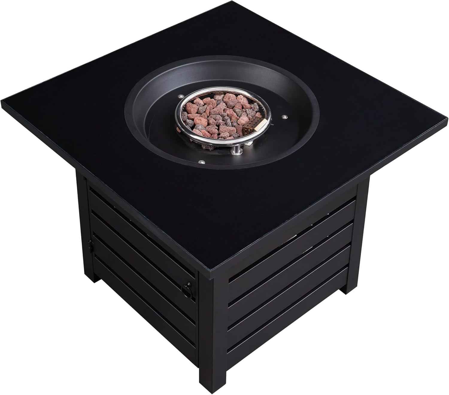 Clihome 32inches Fire Pit Table Auto-Ignition Propane Gas Firepit for Outside Patio Outdoor Fire Table with Waterproof Cover Firepits for Backyard Camping Outdoor Heating Bonfire Picnic (Grey)