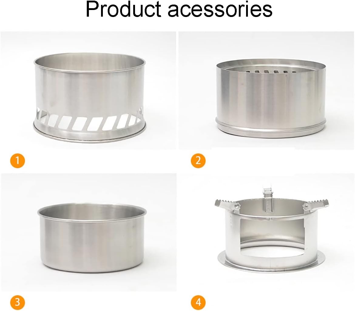 Wood Stove,Stainless Steel Camping Backpacking Stove,Bonfire Fire Pit, Outdoor Wood Burning Firepit, with Portable Carry Bag, for Camping, Cooking, Heating