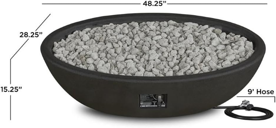 Home Square 2-Piece Set with Oval Propane Fire Bowl and Tank Cover in Shale
