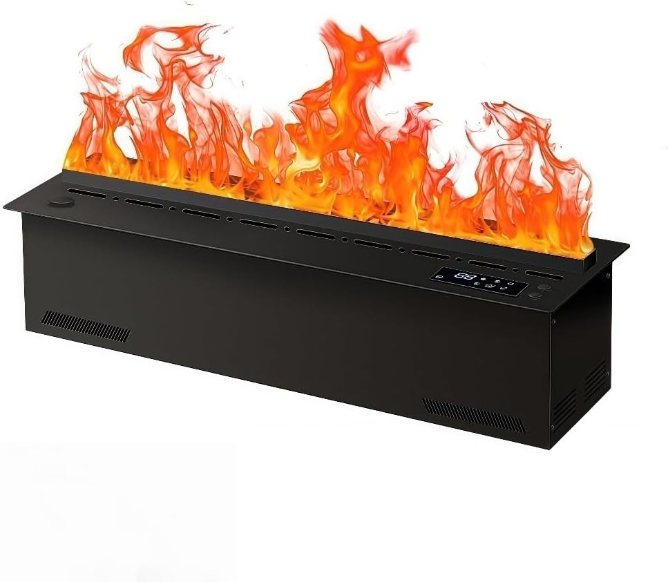 Smart Electric Fireplace, Modern Built - in Electric Fireplace, 3D Holographic Fireplace, Recessed Humidifier for Living Room Office TV Stand Units(47.2'')