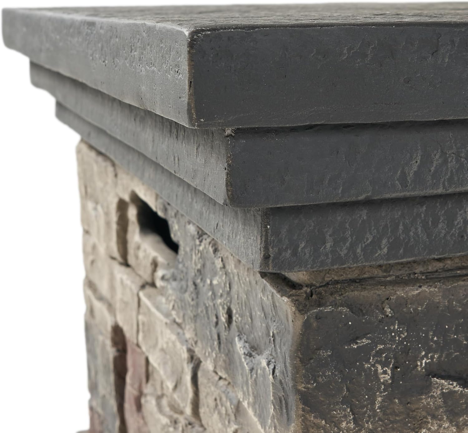 56.25'' Propane Fire Pit Table, 50,000 BTU Rectangle Outdoor Gas Firepit with Auto-Ignition, Waterproof Cover for Patio Deck, Imitation Stone Concrete, CSA Certified, Stone Gray