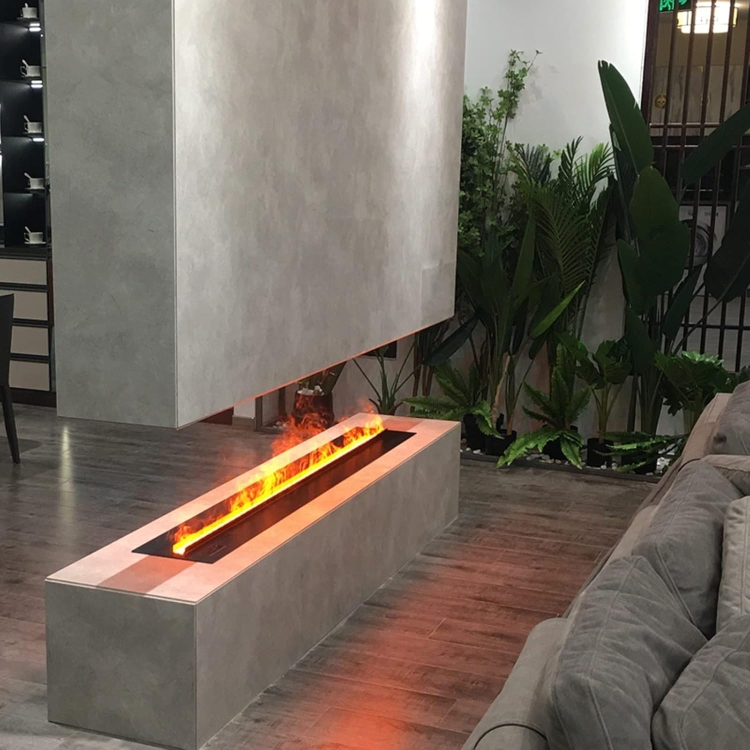 3D Water Vapor Fireplace with Humidifier Flame Decorative Steam Electric Fireplace 3D Simulation Flame Electric Fireplace ， Adjustable Flame and Remote Control Flame Decorative Fireplace(39.4-inch)