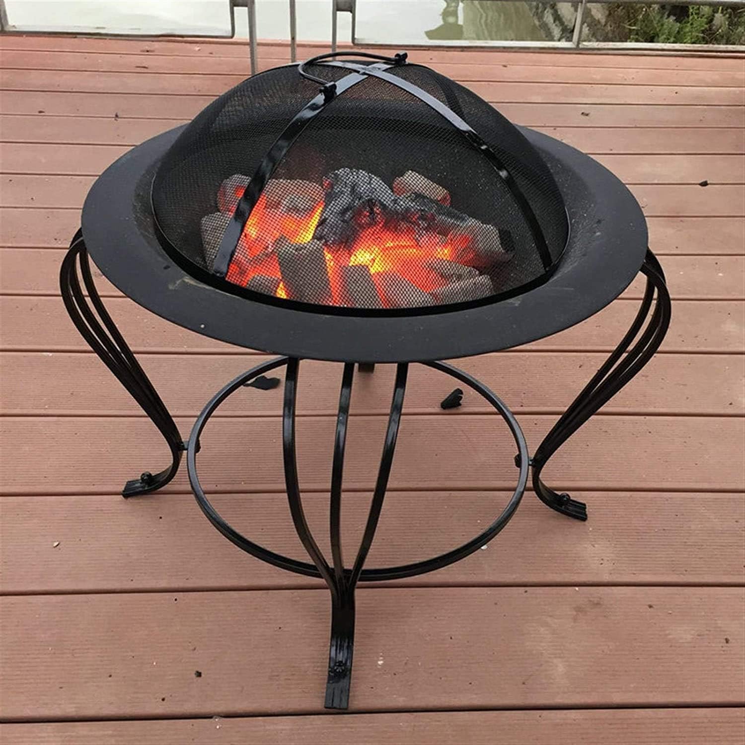 Fire Pits Outdoor Wood Burning Fire Pit Outdoor Fire Tables, Charcoal Barbecue Grill,Natural Wood Heating Fire Pit Bowl,