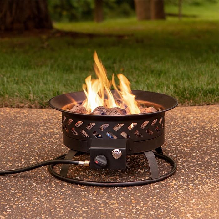 Portable Outdoor Propane Fire Pit - 58,000 BTUs of Power | Lightweight Design | Perfect for Outdoor Patio Use (18.5