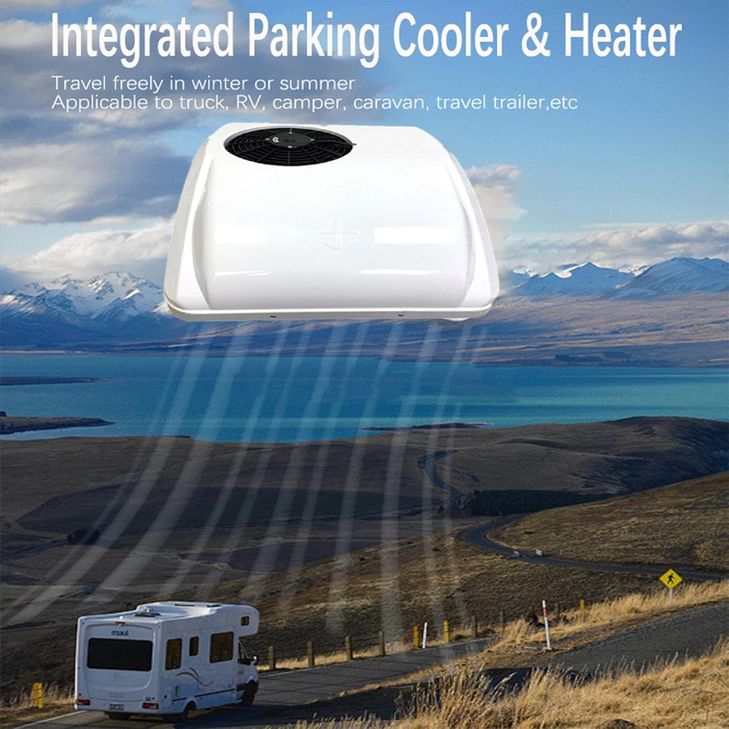 RV Air Conditioner 12V/24V Caravan Rv Truck Parking Electric Battery Powered,Heating and Cooling Combined Air Conditioner with Heater Unit,for Buses（12v）