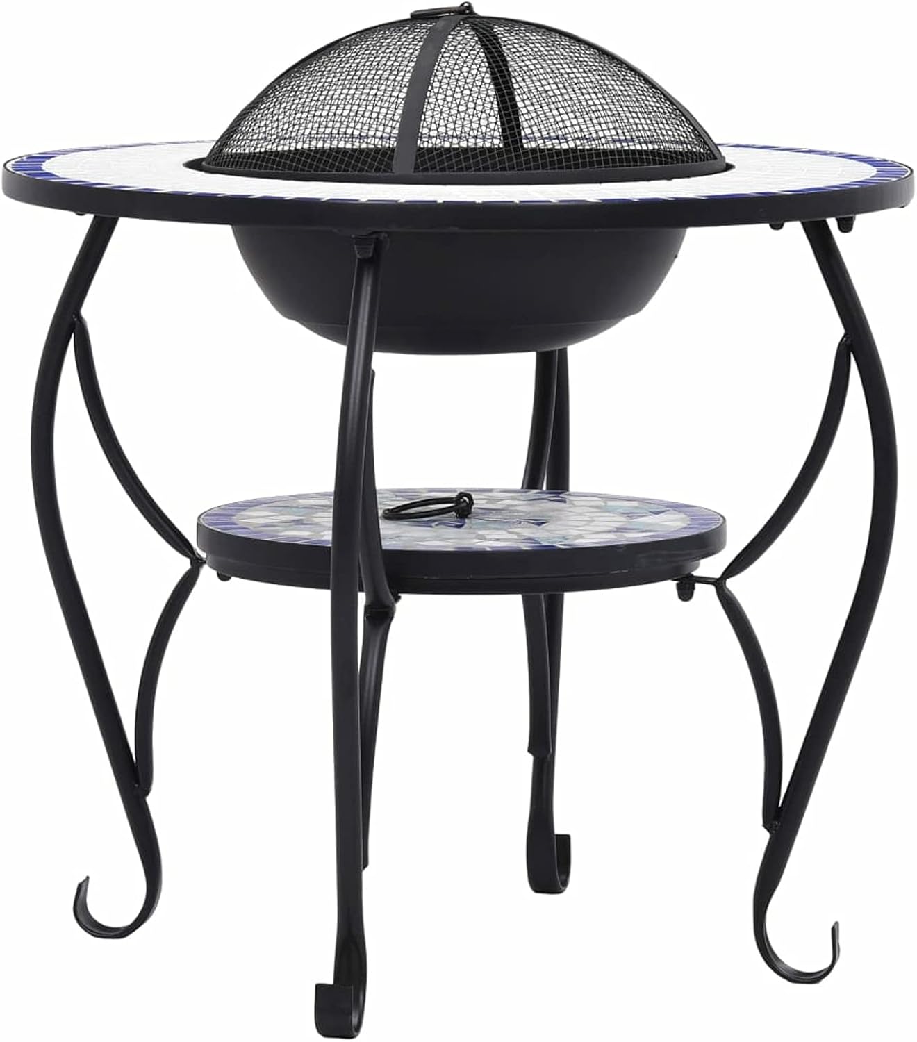 Fire Pits & Outdoor Fireplaces Fire Pit Table Blue and White 26.8