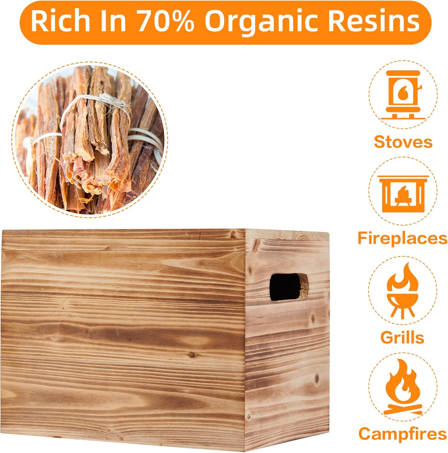 Fatwood Firestarter Kindling Sticks (15 lb with Box)