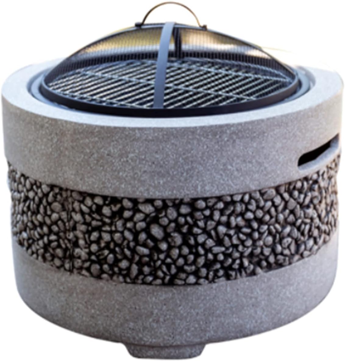 Barbecue Pit Poker,Outdoor Barbecue Table, Charcoal Heater, Antique Stone Effect Fire Pit Fire Pit Steel, Brazier