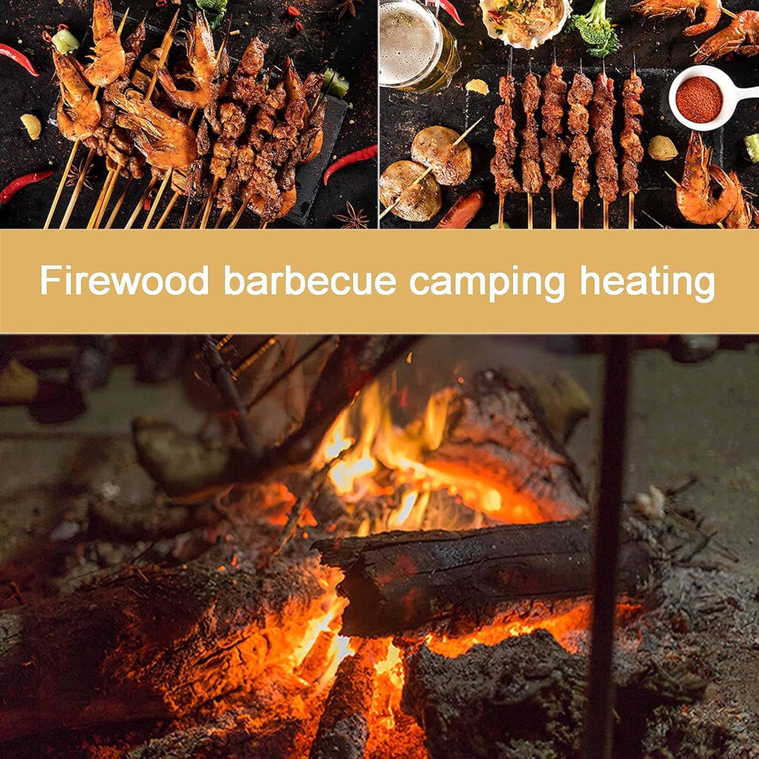 Fire Pit Outdoor fire Pit, Wood-Burning fire Pit, with Round Spark Screen, Fireplace Poker and Metal Grate