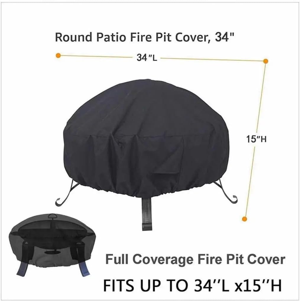 Pool Accessories Pool Cover Fire Pit Cover Outdoor Water-Resistant Fire Pit Stove Anti-dust Cover with Two Handles BBQ Cooking Garden