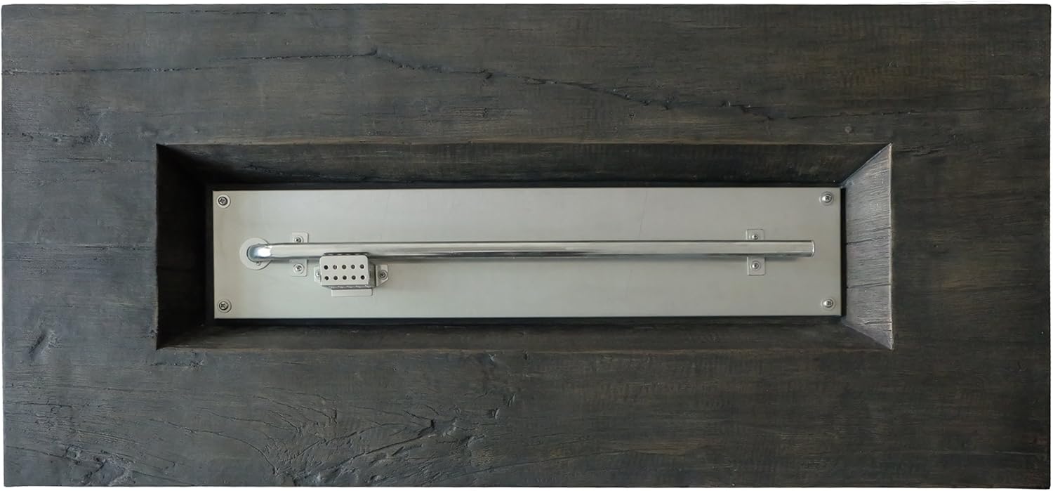 Great Deal Furniture Outdoor Rectangular Fire Pit, Brown