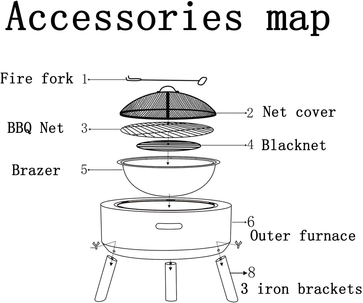 Outdoor Fire Pits Table Top Fire Pit Outdoor Heaters & Fire Pit Grill Bowl Backyard Patio Garden Fireplace with Grill Grate for Camping/Outdoor Heating/Bonfire and Picnic