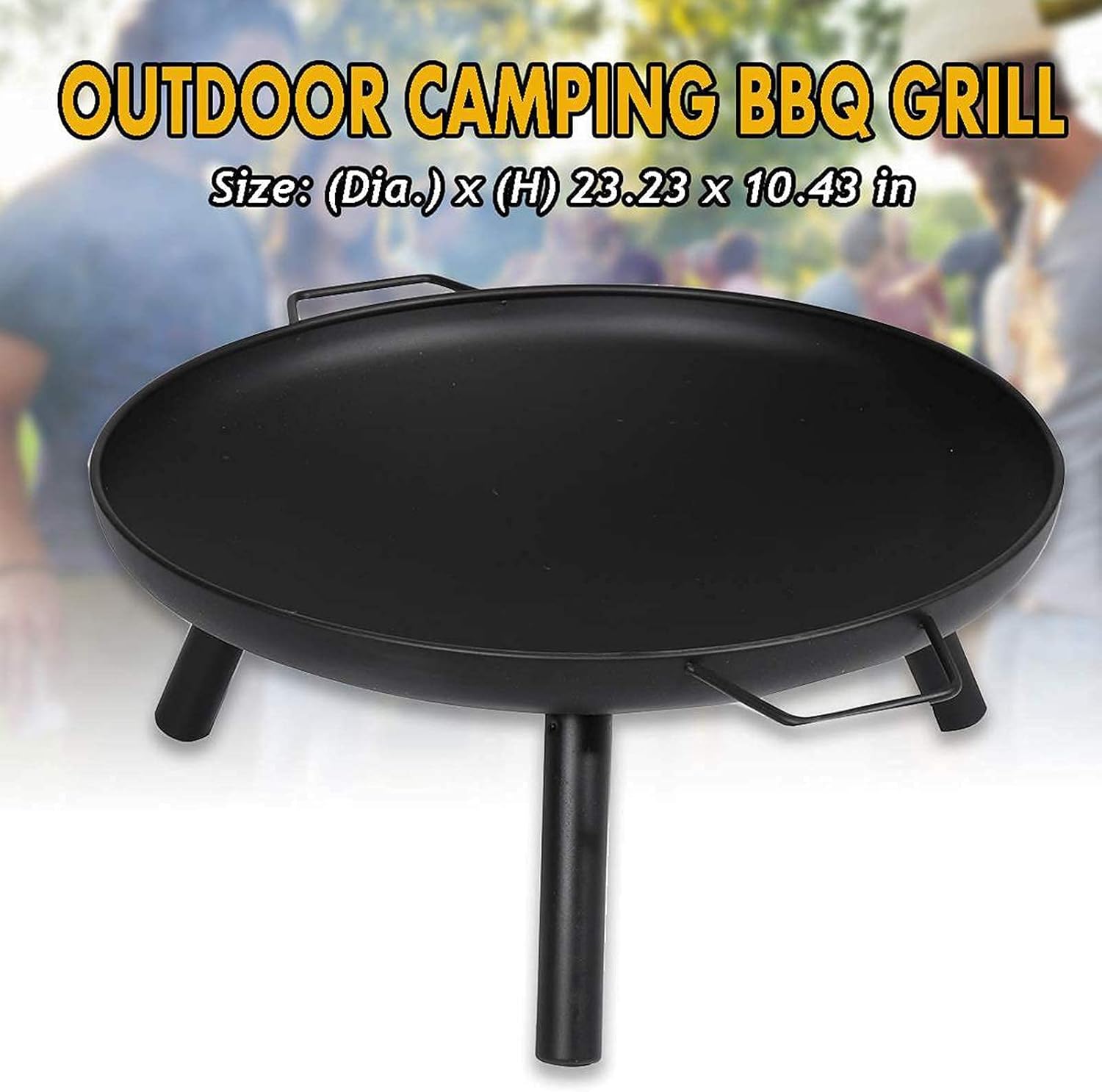 ItzZa Round Fire Pit,Outdoor Garden & Patio Square Heater Fire Pit Brazier, black