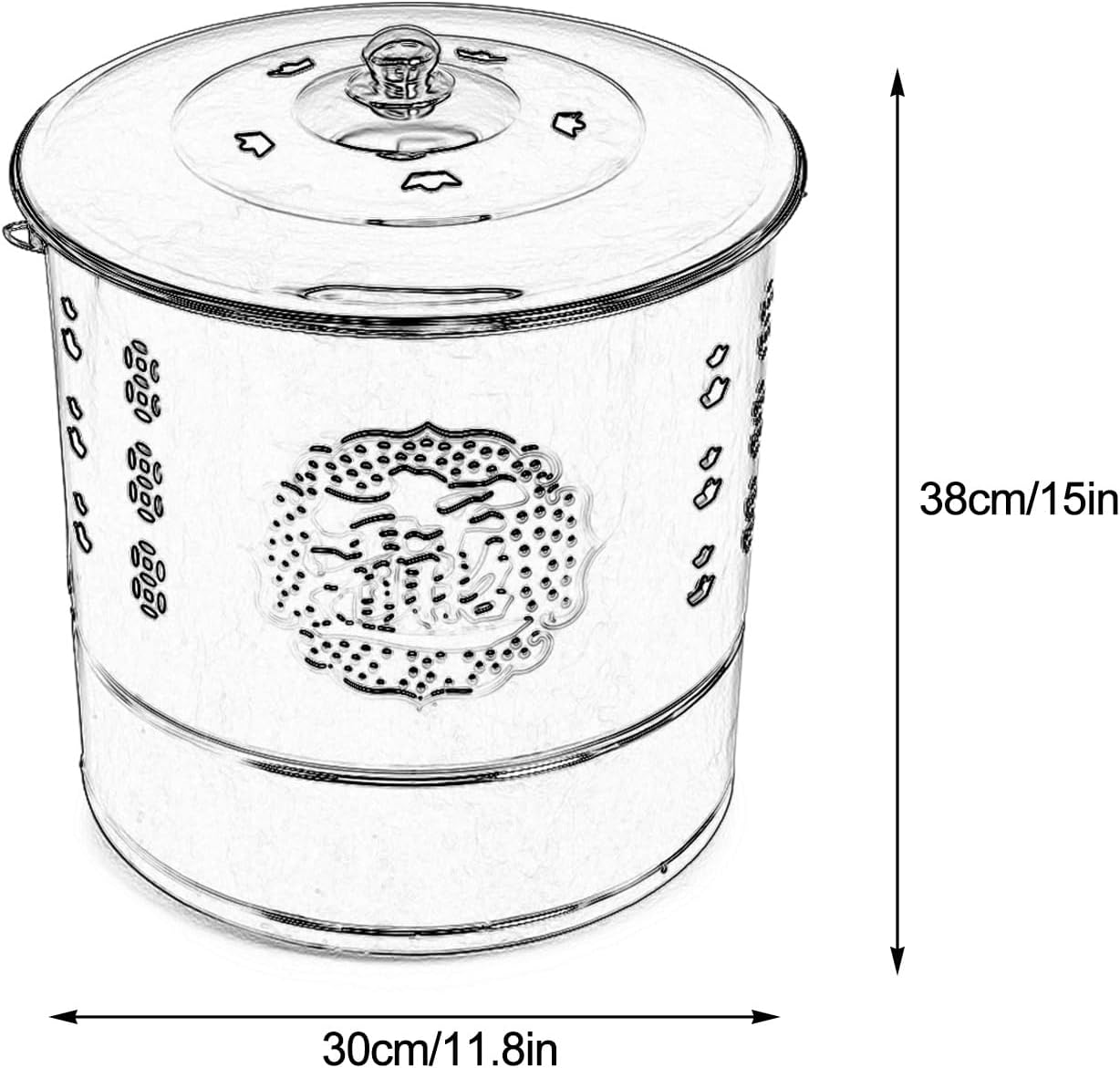 Stainless Steel Burn Barrel, Garden Incinerator, Fire Pit for Paper Leaf, Trash, Wood, Backyard Bonfire