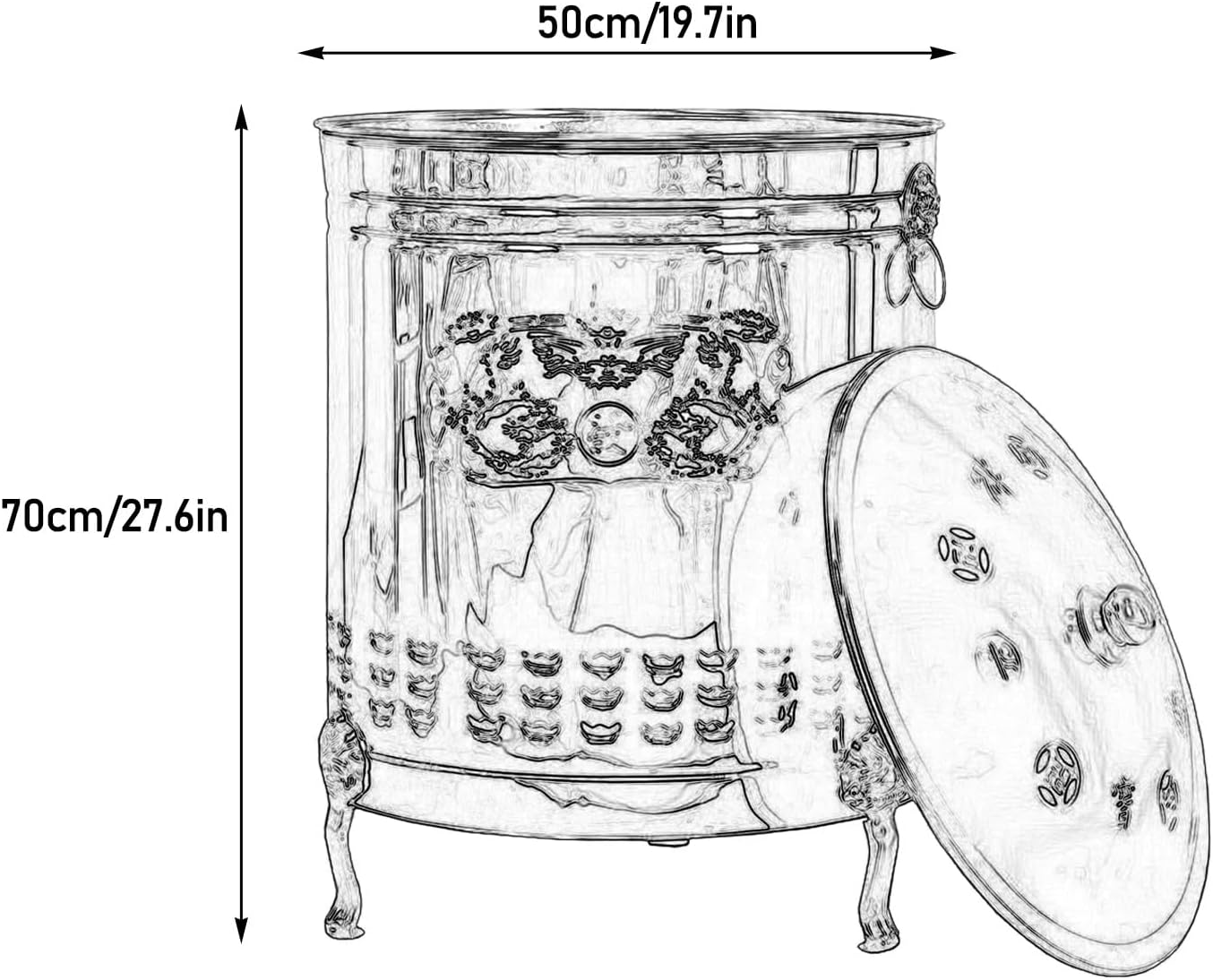 Burn Barrel, Stainless Steel Burn Cage Incinerator, Portable Fire Pit for Leaves, Trash, Backyard Debris(XX-Large)